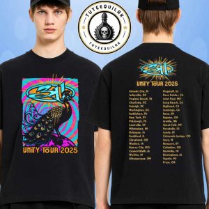311 Band Unity Tour Dates List 2025 Exclusive Psychedelic Peacook Tee Merchandise Two Sided Unisex T-Shirt