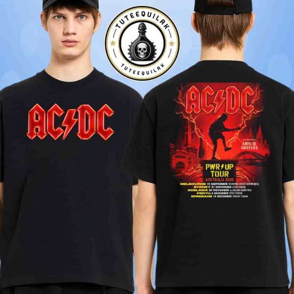 AC/DC PWR/UP Tour Australia 2025 Exclusive Tee Dates List Merchandise Two Sided Unisex T-Shirt