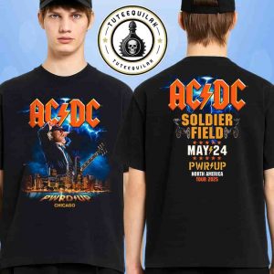 AC/DC PWR/UP Tour North America 2025 Venue Tee In Chicago IL On May 24 At Soldier Field Merchandise Two Sided Unisex T-Shirt