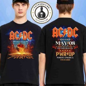 AC/DC PWR/UP Tour North America 2025 Venue Tee In Pittsburgh PA On May 8 At Acrisure Stadium Merchandise Two Sided Unisex T-Shirt