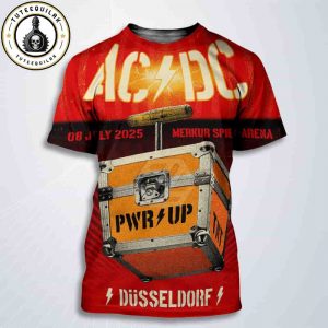 AC/DC PWR/UP World Tour 2025 Concert Poster In Dusseldorf Germany On July 8 2025 At Merkur Spiel-Arena All Over Print T-Shirt