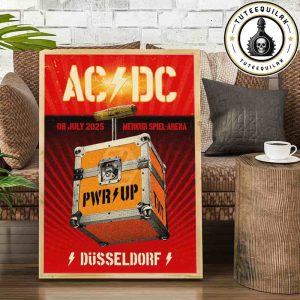 AC/DC PWR/UP World Tour 2025 Concert Poster In Dusseldorf Germany On July 8 2025 At Merkur Spiel-Arena Home Decor Poster Canvas