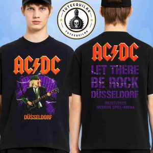AC/DC PWR/UP World Tour 2025 Venue Tee In Dusseldorf Germany On July 8 At Merkur Spiel-Areana Let There Be Rock Merchandise Two Sided Unisex T-Shirt