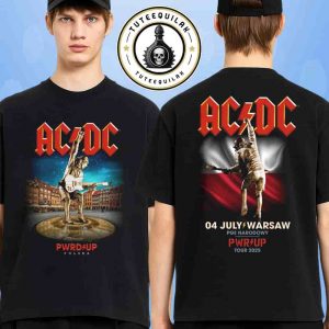 AC/DC PWR/UP World Tour 2025 Venue Tee In Warsaw Poland On July 4 At PGE Narodowy Merchandise Two Sided Unisex T-Shirt