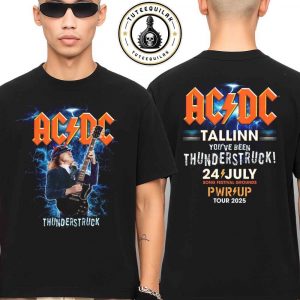 ACDC PWR Up Tour 2025 Tallinn Estonia Merch Tee At Song Festival Grounds On July 24 2025 Two Sided T-Shirt