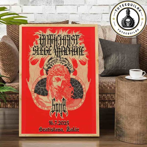 Antichrist Siege Machine Concert Poster Storming The Temple 2025 In Bratislava Zalar On July 16 2025 Home Decor Poster Canvas