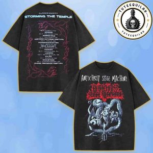 Antichrist Siege Machine Europe Tour Dated List 2025 Exclusive Tee Storming The Temple Metal Merch Washed T-Shirt