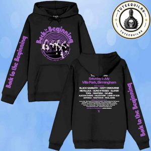 Back To The Beginning Concert 2025 Venue Hoodie Line up In Aston Birmingham On July 5 At Villa Park Merchandise Two Sided Unisex T-Shirt