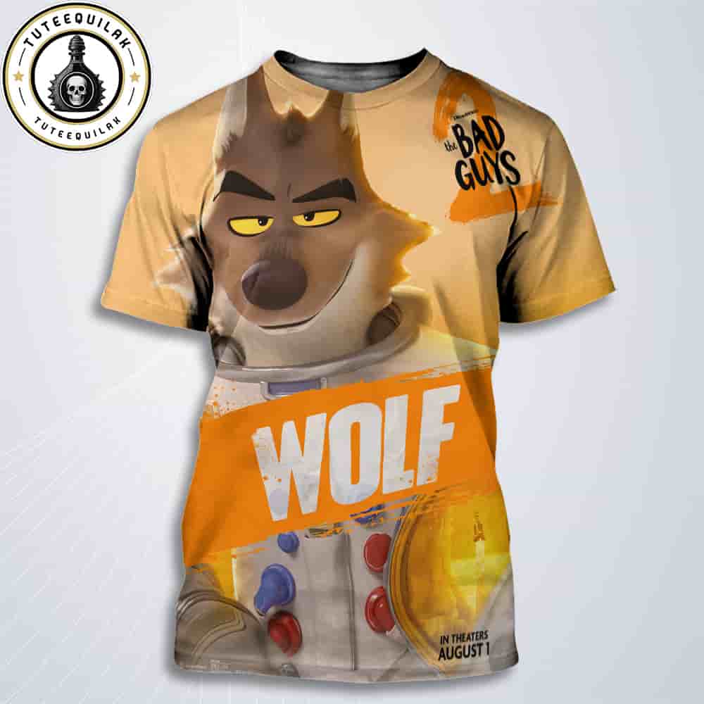 Bad Guys 2 Mr Wolf Only In Theaters August 1 2025 All Over Print T-Shirt Bad Guys 2 Mr Wolf Only In Theaters August 1 2025 All Over Print T-Shirt