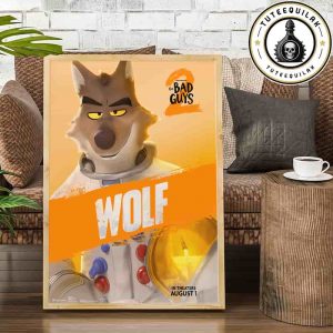 Bad Guys 2 Mr Wolf Only In Theaters August 1 2025 Home Decor Poster Canvas