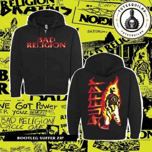 Bad Religion World Tour 2025 Exclusive Bootleg Suffer Hoodie Zip Merch Two Sided T-Shirt