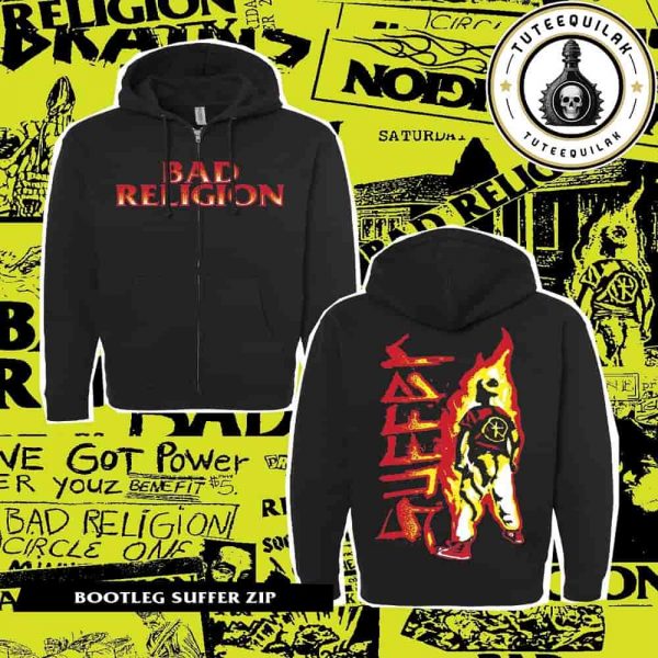 Bad Religion World Tour 2025 Exclusive Bootleg Suffer Hoodie Zip Merch Two Sided T-Shirt