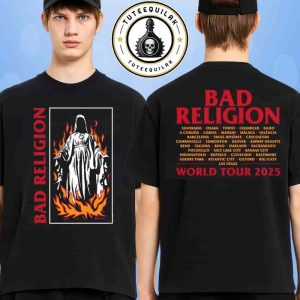 Bad Religion World Tour 2025 Exclusive Burn Tee Merch Two Sided T-Shirt