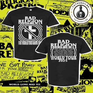 Bad Religion World Tour 2025 Exclusive World Gone Mad Tee Merch Two Sided T-Shirt