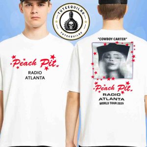 Beyonce Atlanta 2025 Cowboy Carter World Tour Exclusive Tee Peach Pit Radio Atlanta At Mercedes-Benz Stadium Merchandise Two Sided T-Shirt
