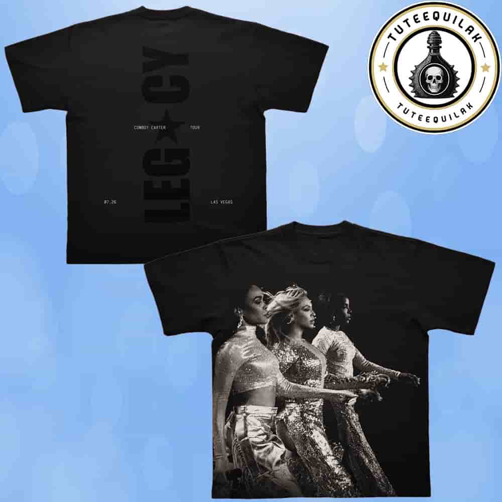 Beyonce Las Vegas Cowboy Carter Tour 2025 On July 26 Merch Legacy Black All Over Print T-Shirt Beyonce Las Vegas Cowboy Carter Tour 2025 On July 26 Merch Legacy Black All Over Print T-Shirt