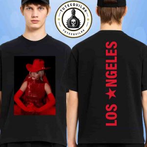 Beyonce Los Angeles Cowboy Carter Tour 2025 Exclusive Tee At SoFi Stadium Red Cowgirl Two Sided T-Shirt