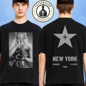 Beyonce New York Cowboy Carter Tour 2025 Exclusive Tee Statue of Liberty Western Two Sided T -Shirt