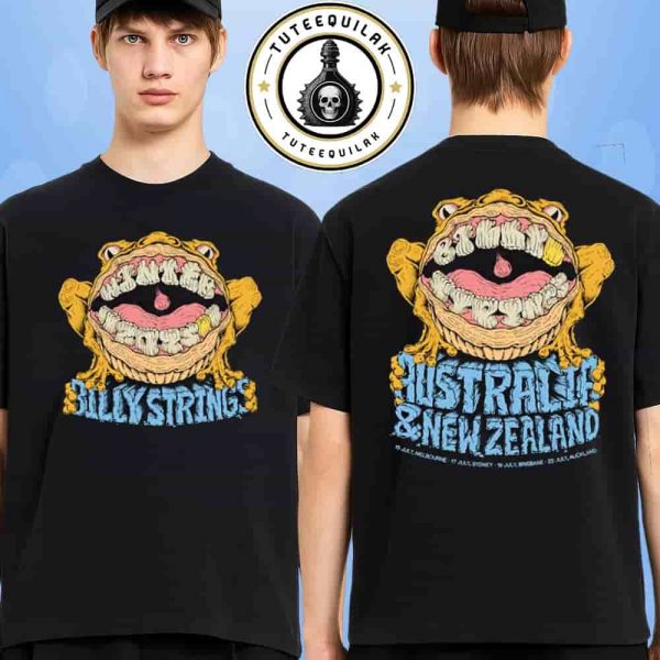 Billy Strings Australia And New Zealand Exclusive Tee Tour 2025 Merch Monster Mouth By Logan Fox Two Sided T-Shirt