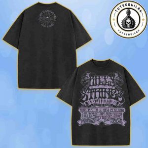 Billy Strings Australia And New Zealand Exclusive Tee Tour 2025 Merch Purple Gothic By Logan Fox Washed T-Shirt