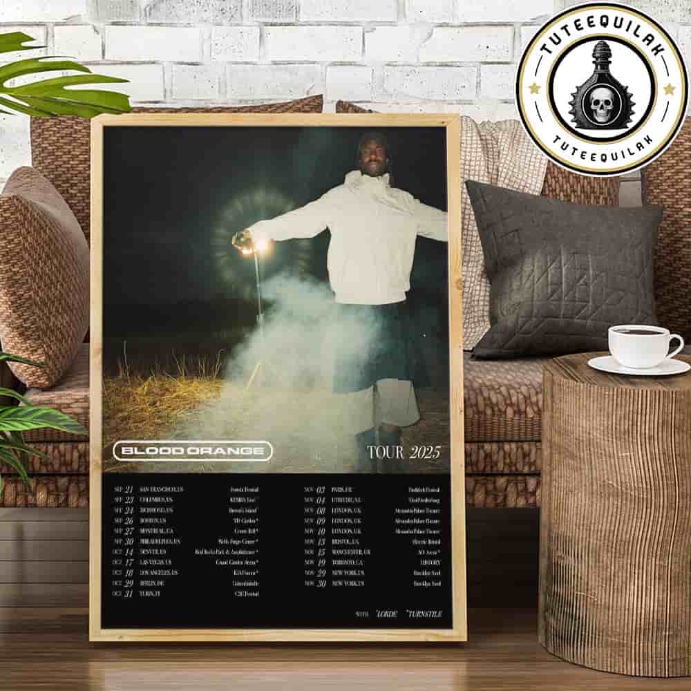 Blood Orange Tour Dated List 2025 Part 1 Featuring Lorde and Turnstile Home Decor Poster Canvas Blood Orange Tour Dated List 2025 Part 1 Featuring Lorde and Turnstile Home Decor Poster Canvas