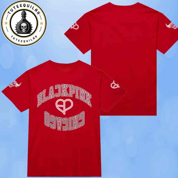 Chicago Bulls Mitchell And Ness x BLACKPINK Limited Red Edition Tee 2025 Merchandise Two Sided T-Shirt
