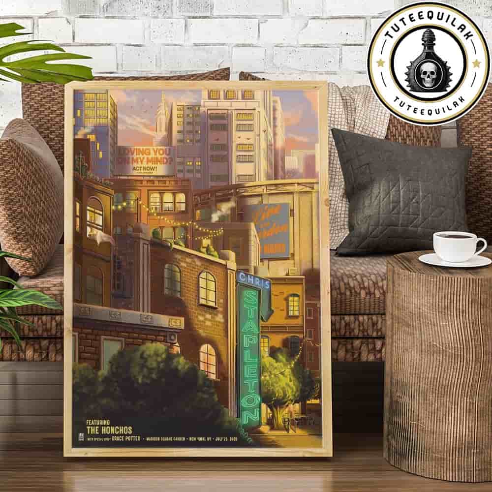 Chris Stapleton New York 2025 Concert Poster All-American Road Show Tour Night 1 At Madison Square Garden July 25 2025 Home Decor Poster Canvas Chris Stapleton New York 2025 Concert Poster All-American Road Show Tour Night 1 At Madison Square Garden July 25 2025 Home Decor Poster Canvas