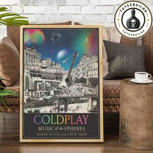 Coldplay Nashville 2025 Music Of The Spheres Tour Concert Poster Live At Nissan Stadium On July 22 2025 Home Decor Poster Canvas