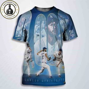 Congrats Los Angeles Dodgers Clayton Kershaw Makes History Reaches Milestone 3000 Career Strikeouts All Over Print T-Shirt