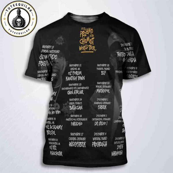 DJ PREMIER x The Alchemist He’s The Preemo I’m The Chemist World Tour Dated List 2025 All Over Print T-Shirt