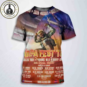 DRUSKI X Caleb Pressley X Bigxthaplug The Coulda Fest Tour North America Dated List 2025 Music By DJ Marc B All Over Print T-Shirt