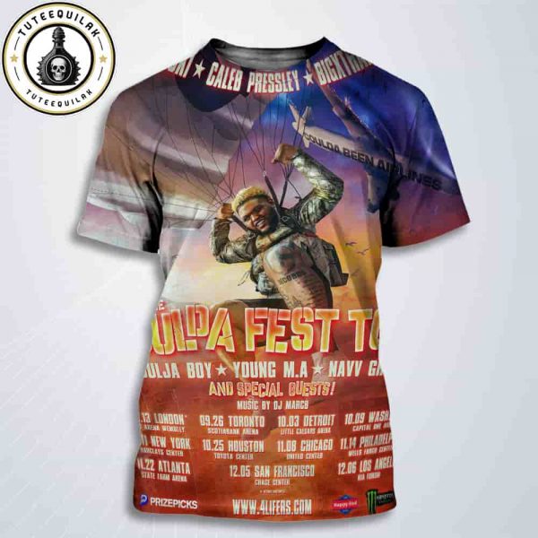 DRUSKI X Caleb Pressley X Bigxthaplug The Coulda Fest Tour North America Dated List 2025 Music By DJ Marc B All Over Print T-Shirt