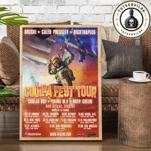 DRUSKI X Caleb Pressley X Bigxthaplug The Coulda Fest Tour North America Dated List 2025 Music By DJ Marc B Home Decor Poster Canvas