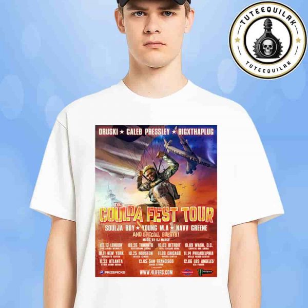 DRUSKI X Caleb Pressley X Bigxthaplug The Coulda Fest Tour North America Dated List 2025 Music By DJ Marc B Merch Unisex T-Shirt