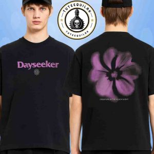 Dayseeker Creature In The Black Night Album 2025 Exclusive Merch Forest Green Faded Flower Tee Two Sided T-Shirt