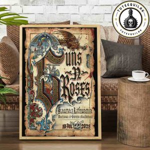Guns N Roses Concert Poster In Kaunas LT On July 10 2025 At Darius and Girenas Stadium Home Decor Poster Canvas
