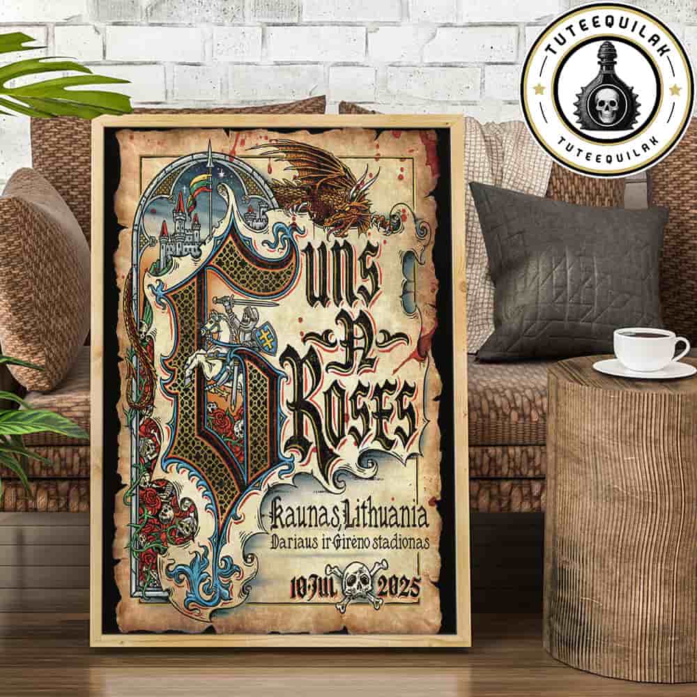 Guns N Roses Concert Poster In Kaunas LT On July 10 2025 At Darius and Girenas Stadium Home Decor Poster Canvas Guns N Roses Concert Poster In Kaunas LT On July 10 2025 At Darius and Girenas Stadium Home Decor Poster Canvas