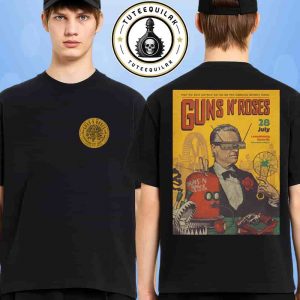 Guns N Roses Exclusive Tee In Luxembourg On July 28 2025 At Luxembourg Open Air Two Sided T-Shirt