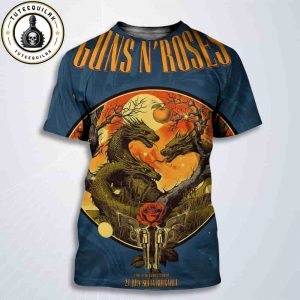 Guns N Roses Sofia 2025 Concert Poster In Bulgaria On July 21 2025 At Vasil Levski National Stadium All Over Print T-Shirt