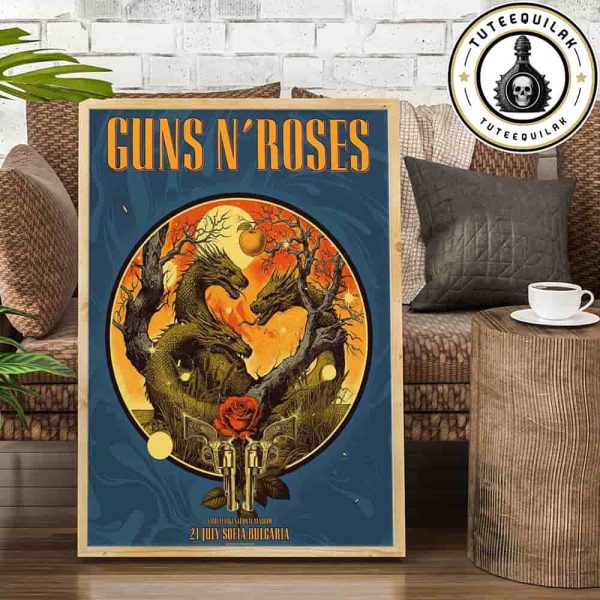 Guns N Roses Sofia 2025 Concert Poster In Bulgaria On July 21 2025 At Vasil Levski National Stadium Home Decor Poster Canvas