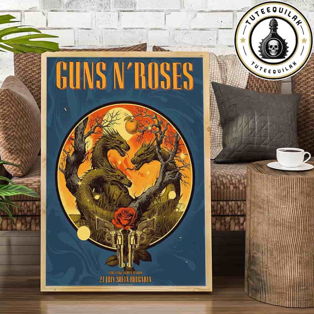 Guns N Roses Sofia 2025 Concert Poster In Bulgaria On July 21 2025 At Vasil Levski National Stadium Home Decor Poster Canvas Guns N Roses Sofia 2025 Concert Poster In Bulgaria On July 21 2025 At Vasil Levski National Stadium Home Decor Poster Canvas