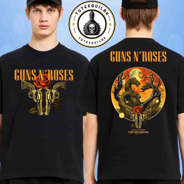 Guns N Roses Sofia 2025 Exclusive Tee In Bulgaria On July 21 2025 At Vasil Levski National Stadium Merch Two Sided T-Shirt