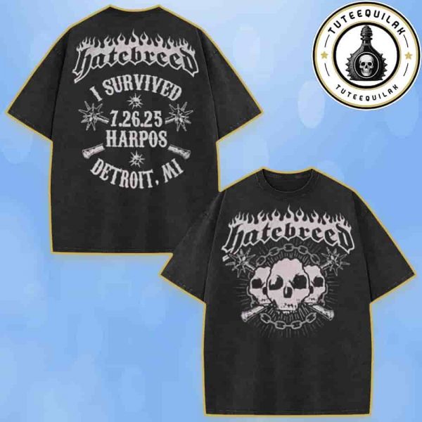 Hatebreed Detroit 2025 Summer Slaughter Tour Venue Tee At Harpos On July 26 Merch Washed T-Shirt