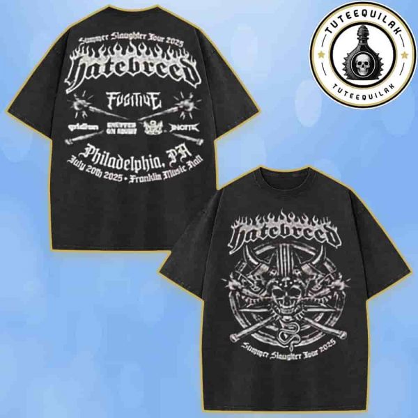 Hatebreed Philadelphia 2025 Summer Slaughter Tour Venue Tee At Franklin Music Hall On July 20 Merch Washed T-Shirt