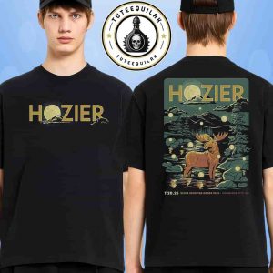 Hozier Concert Poster In Commerce City CO On July 20 2025 At Dick’s Sporting Goods Park Merch Two Sided T-Shirt