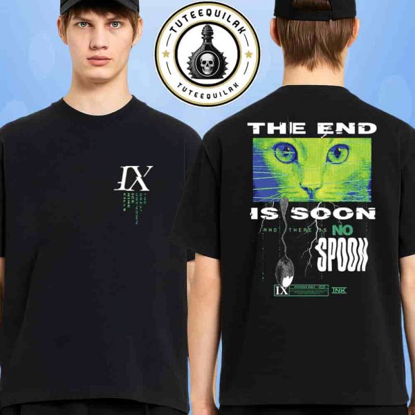 Ice Nine Kills The Great Unknown 2025 Exclusive There Is No Spoon Tee The End Is Soon Cat Graphic Matrix Merchandise Two Sided T-Shirt
