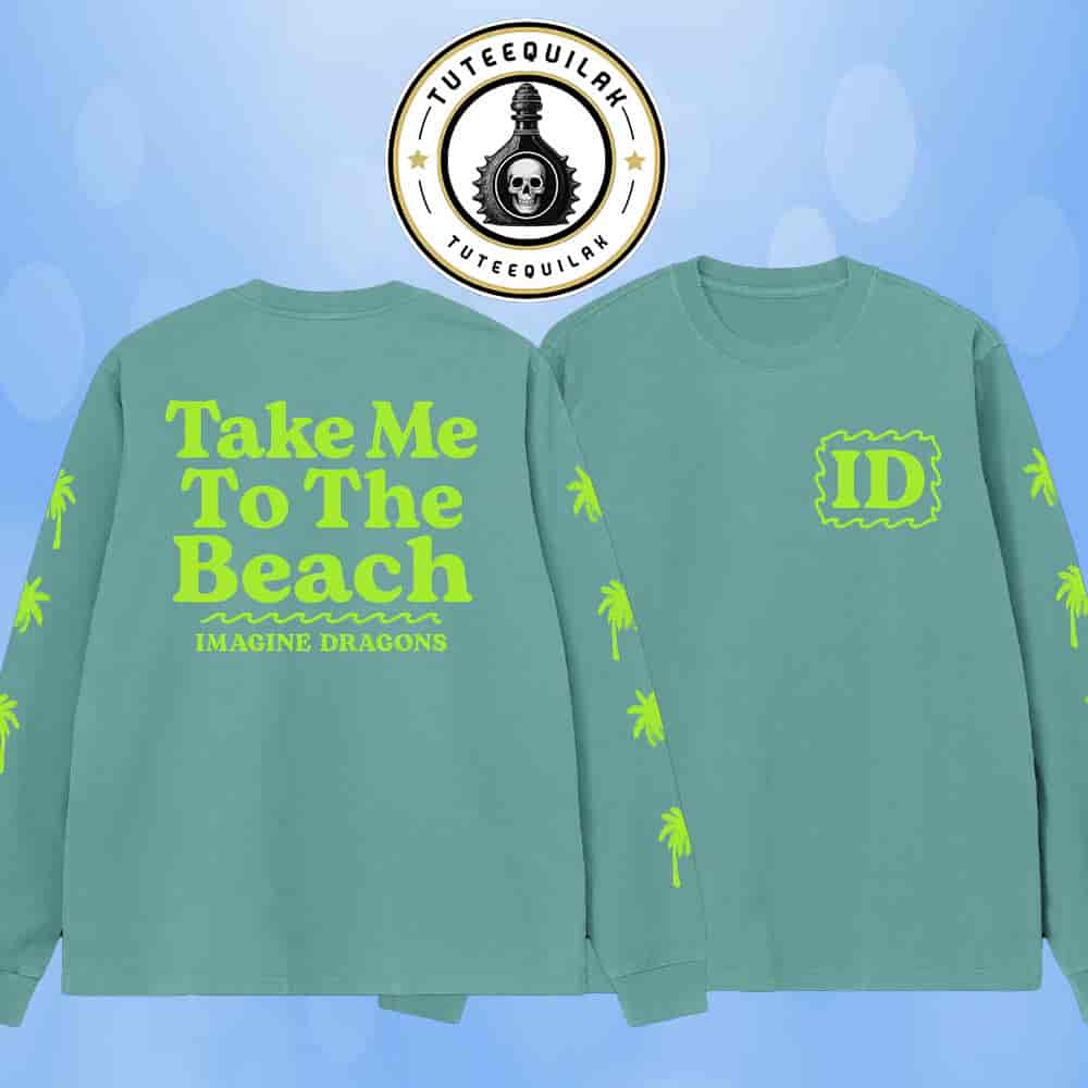 Imagine Dragons Summer Collection 2025 Take Me To The Beach Long Sleeve Palm Tree Graphic Tee Merchandise Two Sided Unisex T-Shirt Imagine Dragons Summer Collection 2025 Take Me To The Beach Long Sleeve Palm Tree Graphic Tee Merchandise Two Sided Unisex T-Shirt