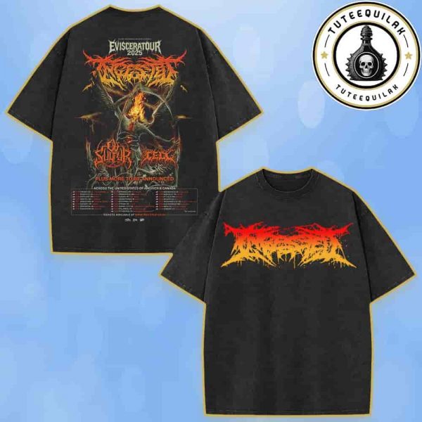 Ingested Evisceratour USA And Canada Tour Dated List 2025 Merch Washed T-Shirt