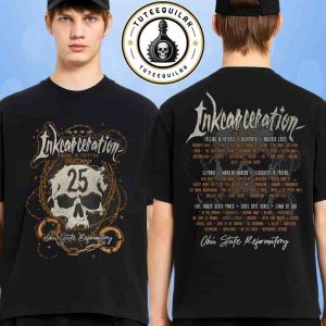 Inkcarceration Music And Tatto Festival 2025 Ohio State Reformatory Merch 25 To Life Two Sided T-Shirt
