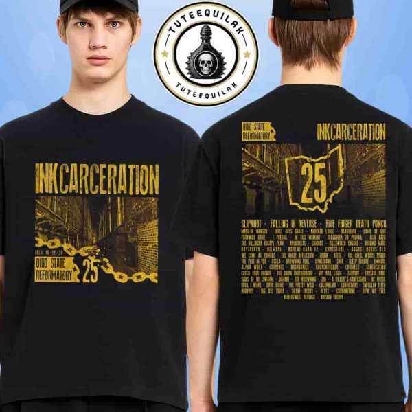 Inkcarceration Music And Tatto Festival 2025 Ohio State Reformatory Merch Dark Alley Two Sided T-Shirt